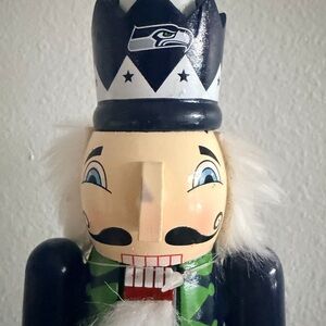 NFL Seattle SeahawksNutcracker Figurine in Blue and Green 14"